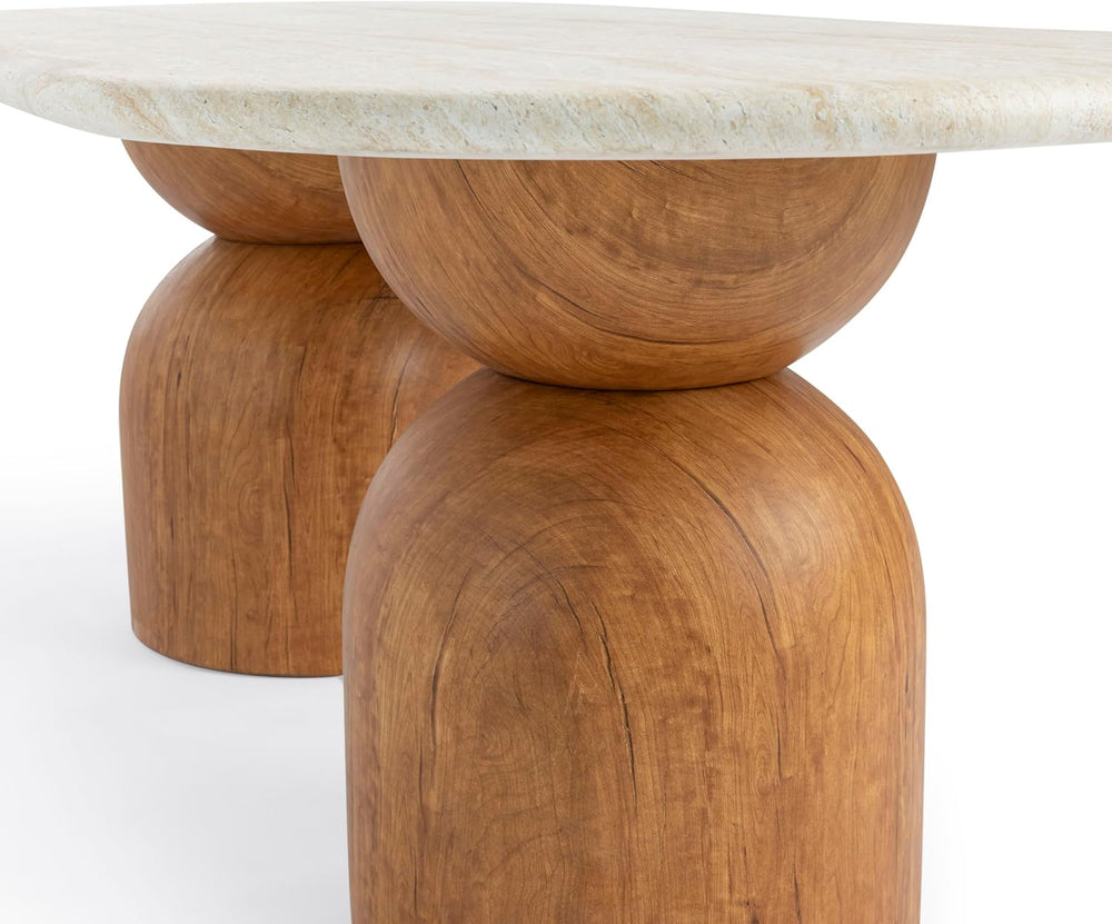 Tov Furniture Cynthia Travertine Concrete Indoor/Outdoor 87" Long Dining...