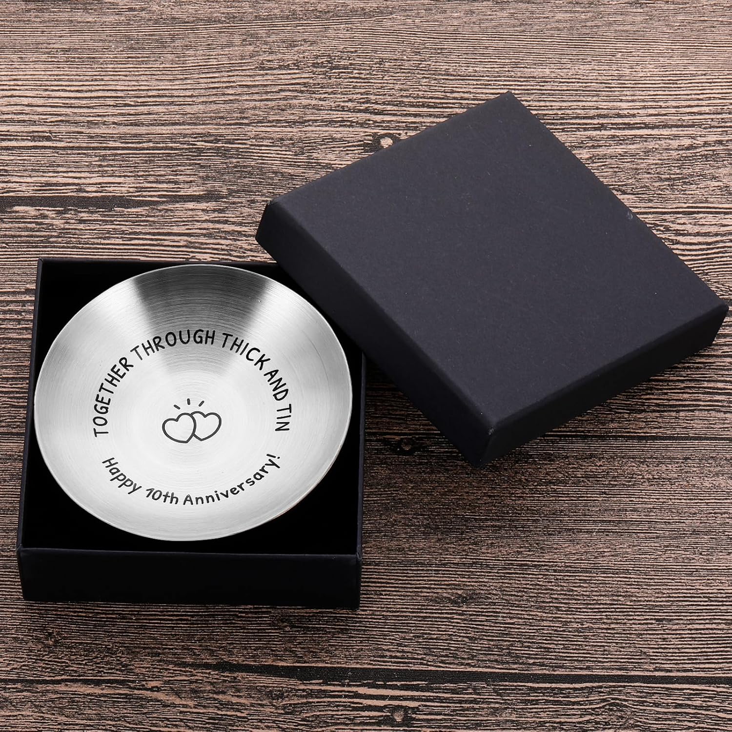 10 Year Anniversary Tin Gift for Her Him 10th Wedding Tin Gifts for Couple