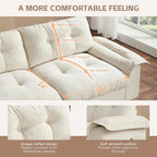 Ball & Cast Modular L Shaped Sectional Sofa with Movable Storage Ottoman and Dual-Port Charging,4 Seater Comfy Cloud Couch W/Side Storage Pockets & Cup Holder,for Living Room,Apartment,Beige,104"