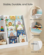 SONGMICS Custos Collection - Book and Toy Storage Organizer, 5-Tier Montessori Kids Bookshelf and Toy Storage Shelf, for Children's Room, 11.8 x 40.8 x 31.5 Inches, Cloud White UGKR077WZ01