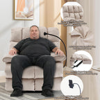 Oversized Recliner Chair, Big Mans Recliner Chairs for Adults 400lbs, Wide Recliners for Tall Man, Large Recliner Chair for Living Room(Cream)