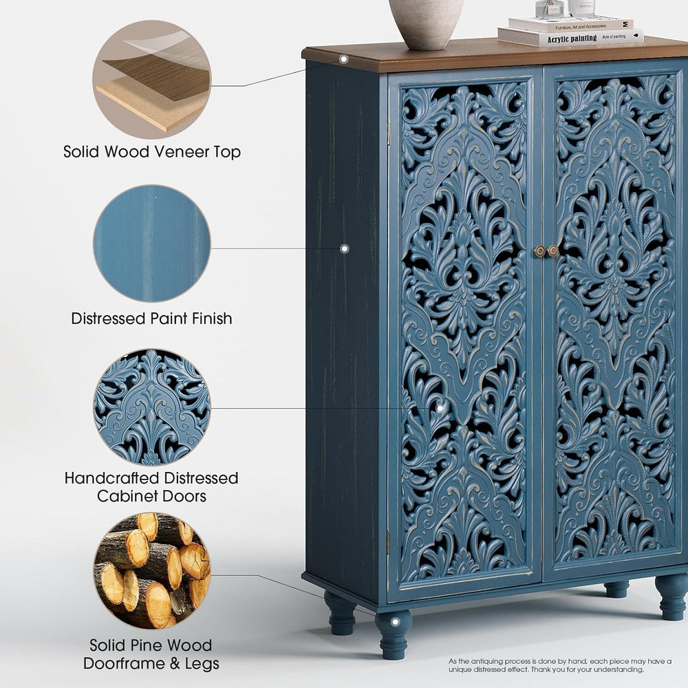 JOINICE 47" Tall Accent Cabinet with Doors & Storage for Living Room...