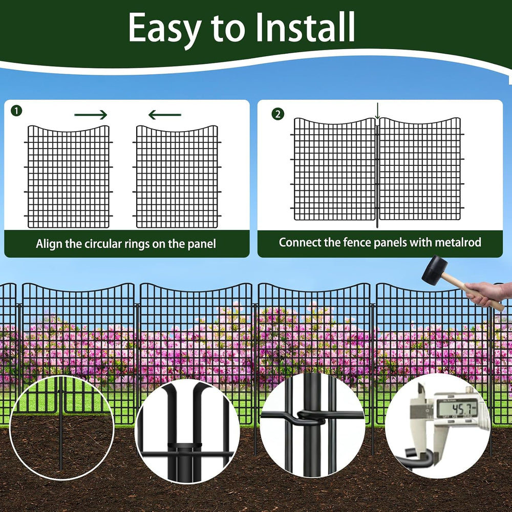 ULIOK 10 Panels No Dig Decorative Garden, Dog Fence Outdoor for Yard, 36in(H)...