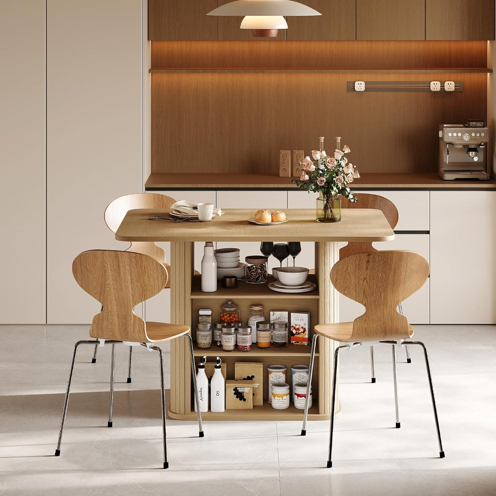 FUQARHY Dining Table for 4, Small Rectangular Kitchen Table for 2 with 3-Tier...