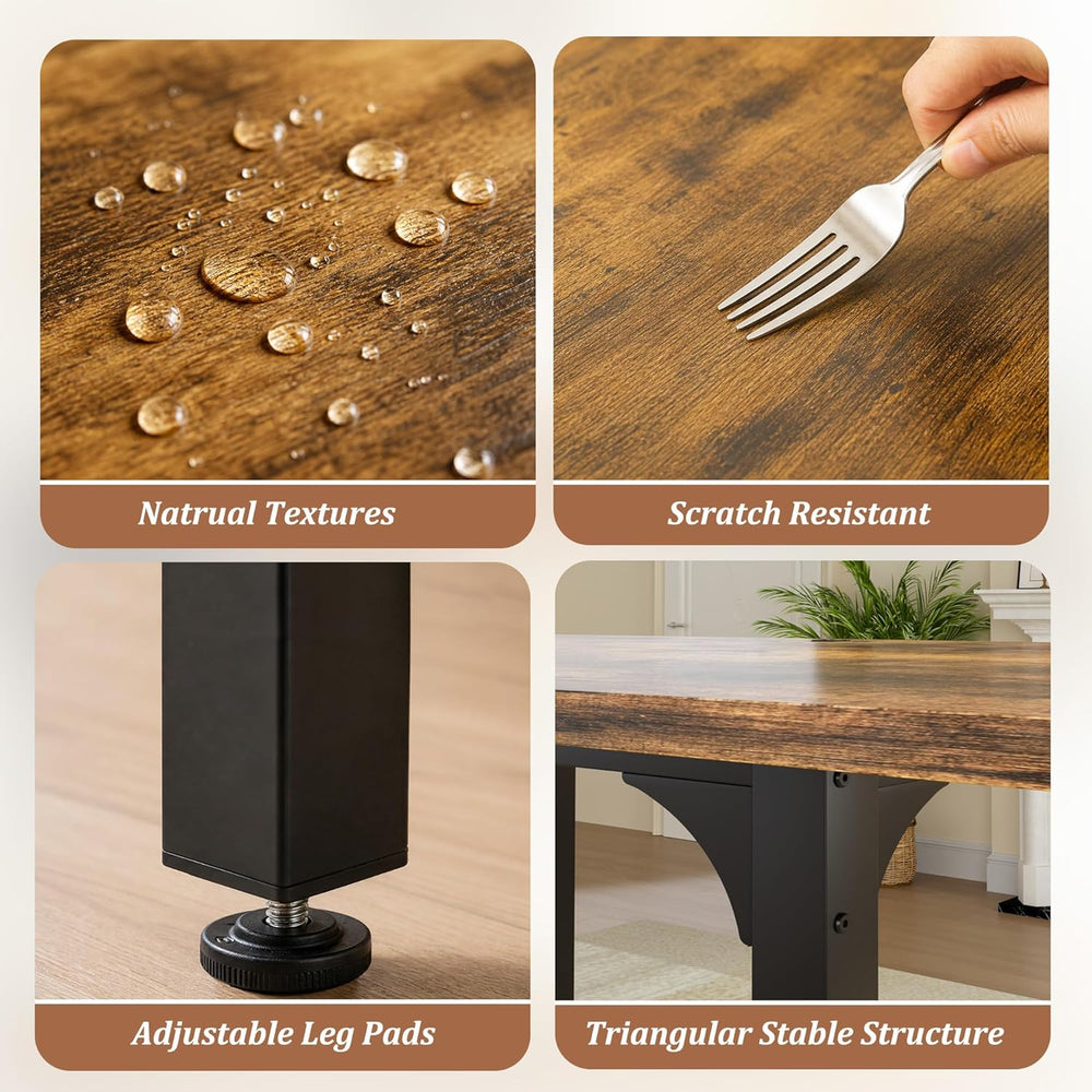 HUAHUU 5-Piece Dining Table Set for 4, Extendable Kitchen Table Set with 4 Up...