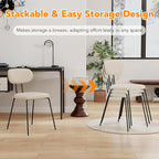 LSSPAID Dining Chairs Set of 4, Linen Fabric Upholstered Dining Room Chairs with Walnut Bentwood Back, Mid-Century Modern Kitchen Chairs with Adjustable Feet Pads, Beige