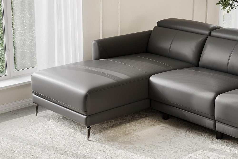 Valencia Andria 99.5" Reclining Leather Sectional Sofa, Reclining Couch ...
