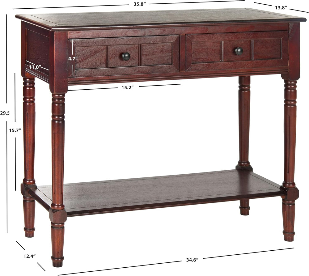 SAFAVIEH Samantha Wood Console Entryway Table, 35.8" Dark Cherry AMH5710D