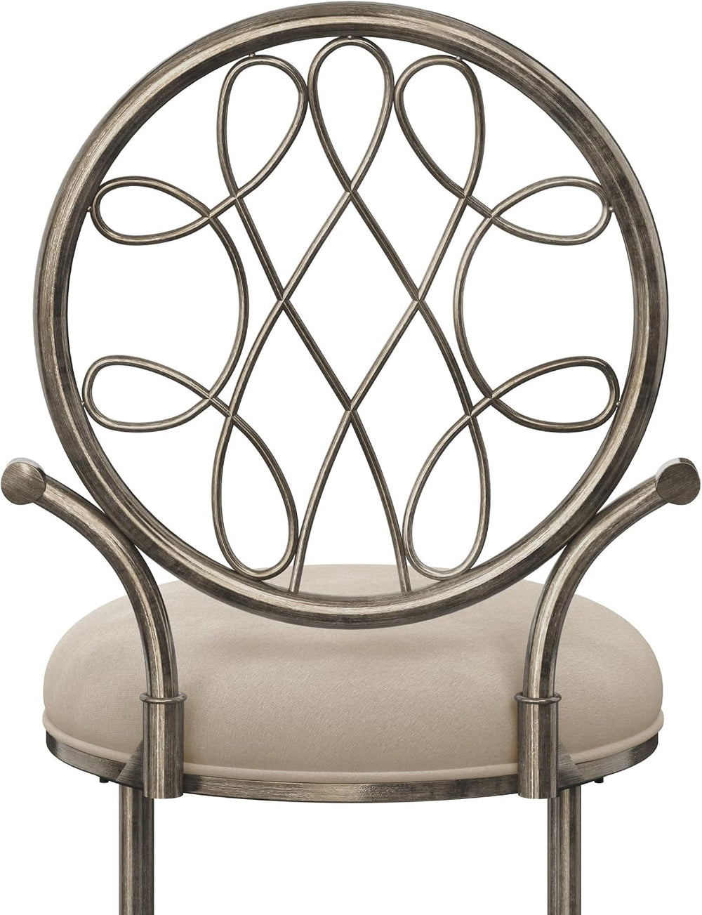 Hillsdale O'Malley Metal Vanity Stool with Spiral Pattern Design, Antique...