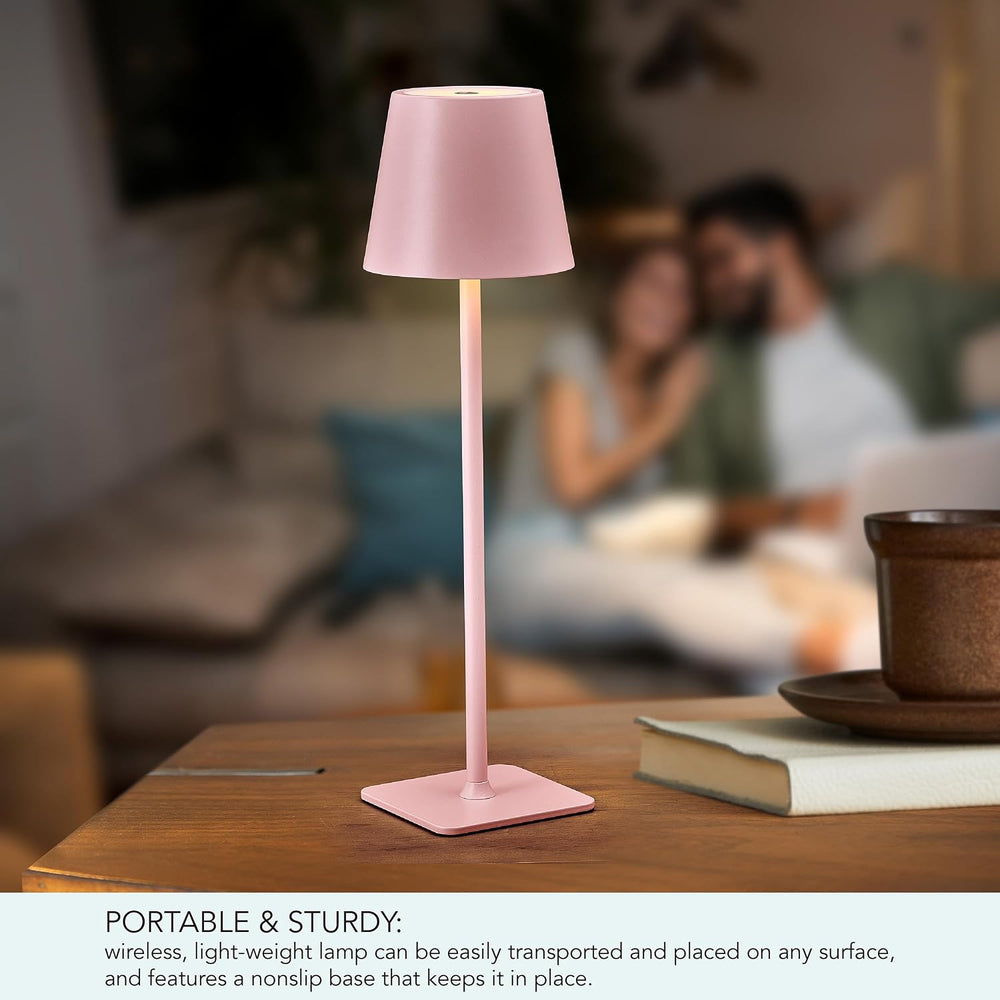 Mikasa LED Cordless Metal Table Lamp, Portable & Rechargeable 5,000 mAh B...