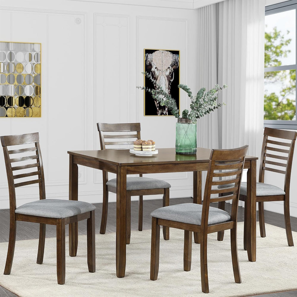 RuiSiSi Farmhouse 5 Piece Dining Table Set, Rectangular Kitchen Table with 4 ...