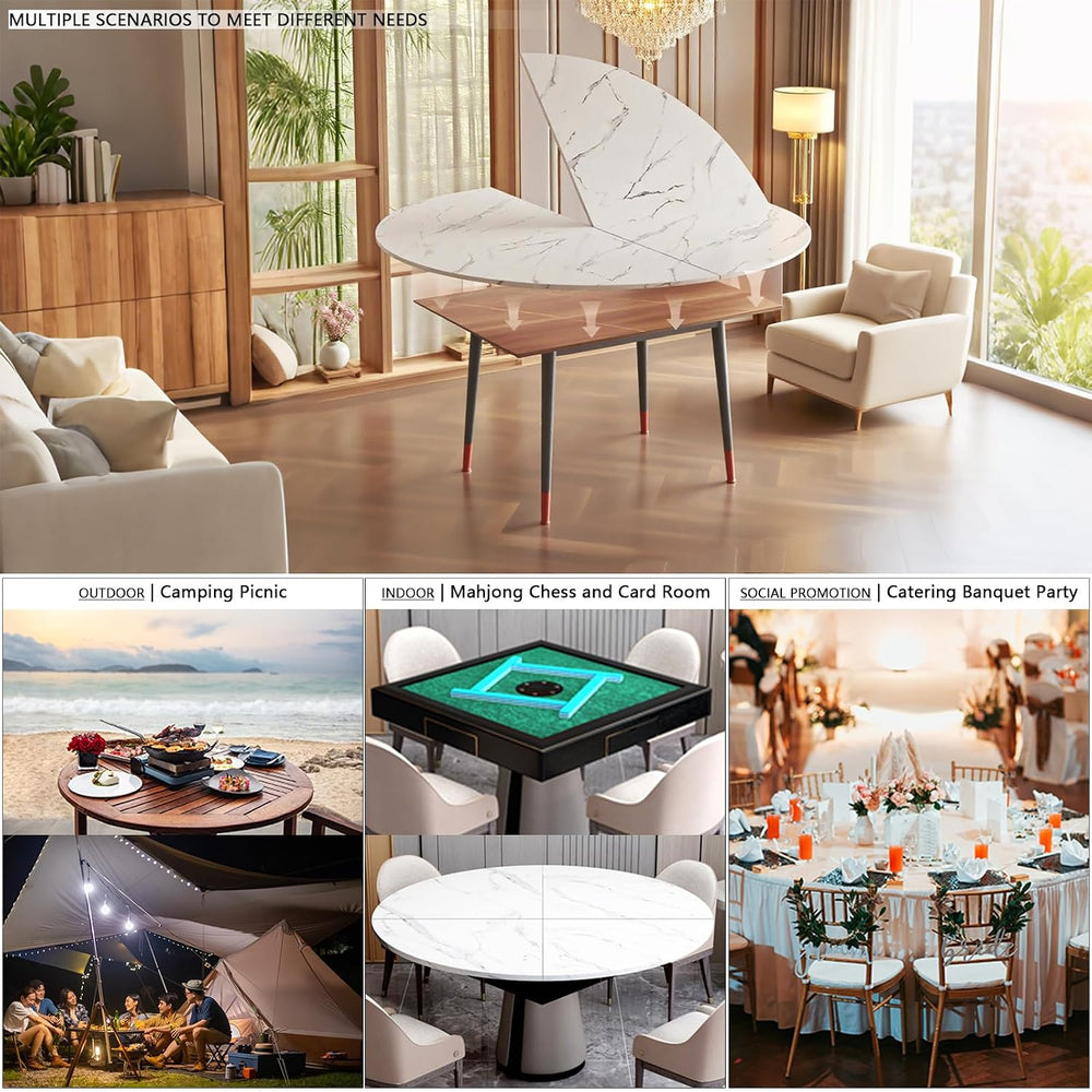Big Foldable Round Table Tops only Extender, Large Round Folding Tabletop Ext...