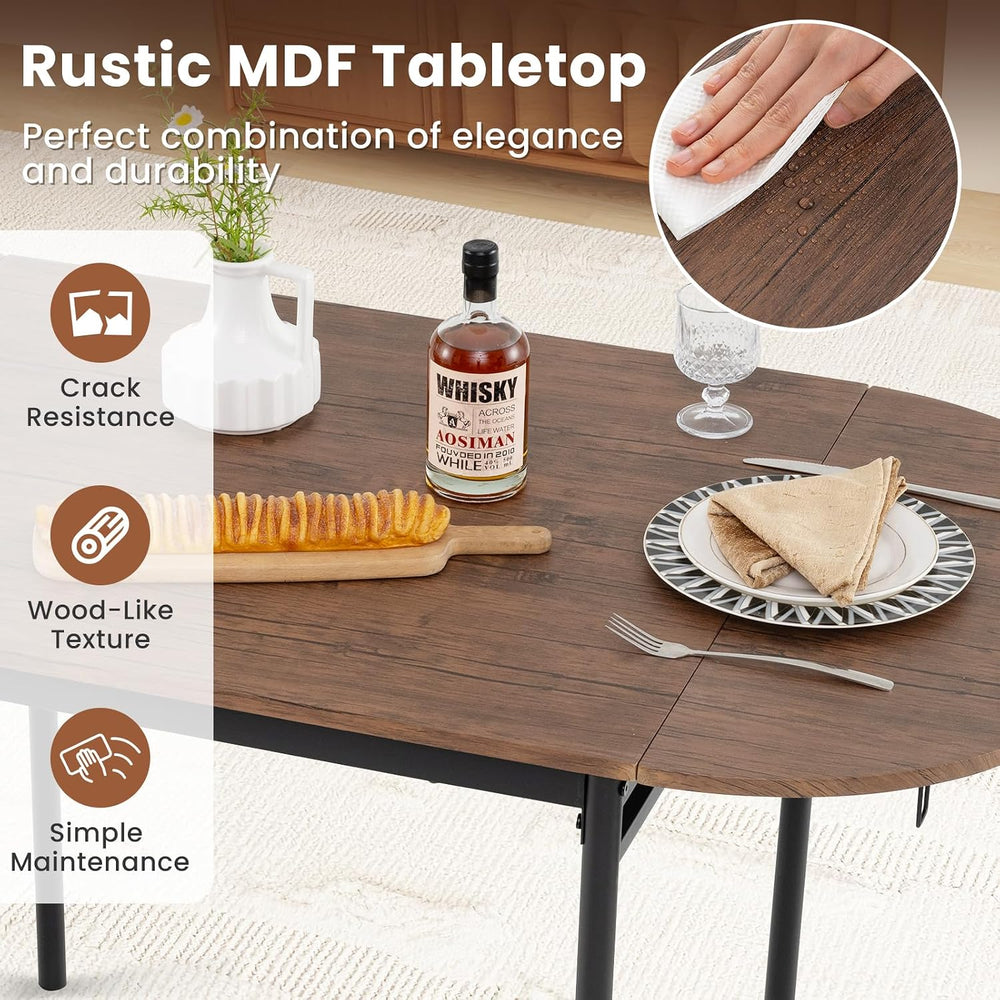 Giantex 3-Piece Dining Table Set for 2, 55-inches Drop Leaf Kitchen Table wit...