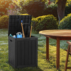 28 Gallon Resin Deck Box, Lockable Patio Outdoor Storage Box for Furniture, Garden Tools and Tools Storage, Waterproof Outside Storage Boxes - Black