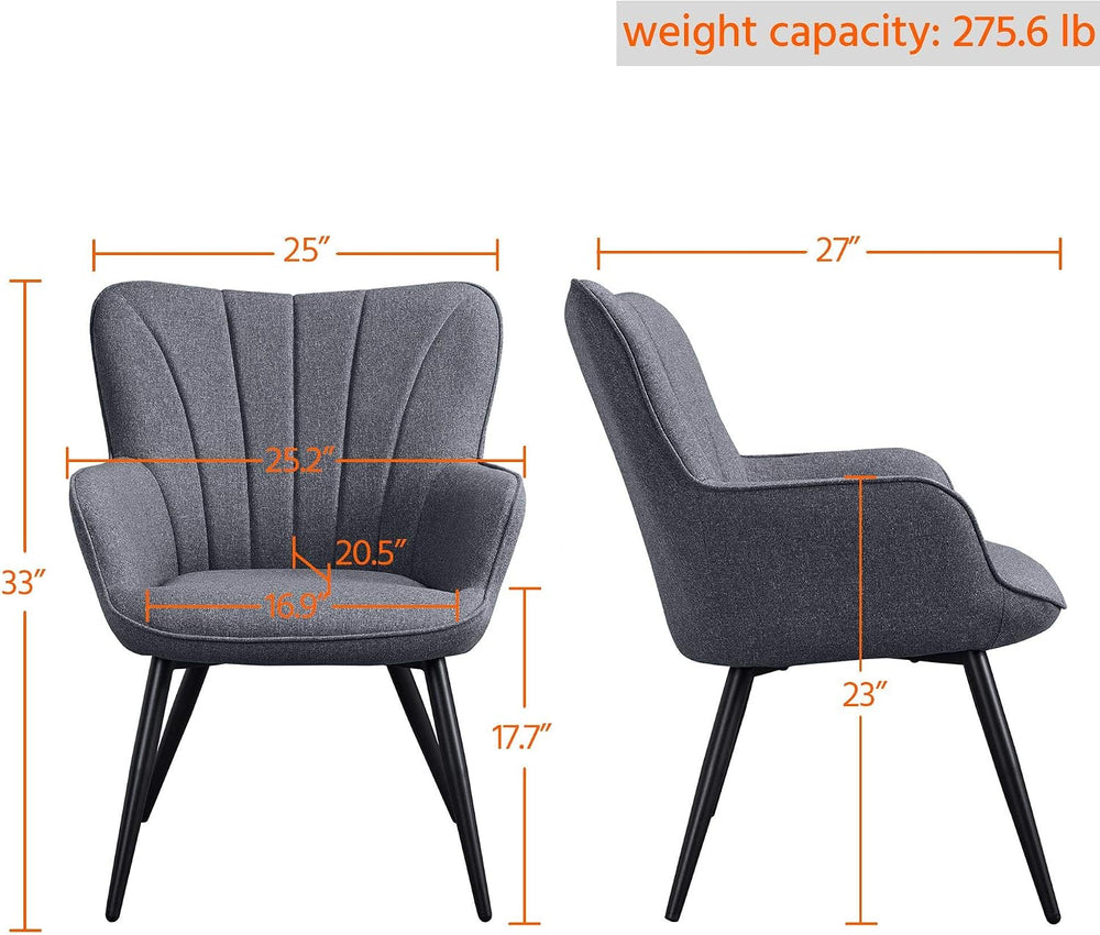 Yaheetech Dining Chairs Set of 2, Modern Armchairs, Gray