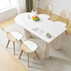 Clear Dining Chairs Set of 4, Modern Acrylic Dining Chair Transparent Chairs with PU Leather Cushions Seat & Wood Legs, Side Chairs for Dining Room Kitchen Restaurant Balcony (Yellow)