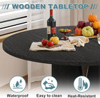 Round Dining Table for 4, 39" Small Dinner Table with Cross Base Round Black Kitchen Tables for Dining Room, Kitchen, Living Room