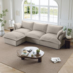114” Cloud Couch Modular Sectional Sofa, L Shaped Couch, Light Gray | Oversized Down Filled Sectional Couch for Living Room, 26.8” Deep Seat Modular Couch, Removable Washable Covers,Easy Assembly