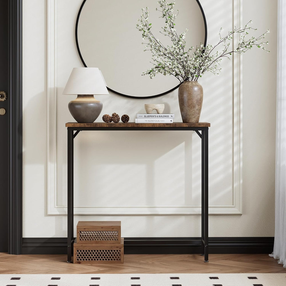 Narrow Entryway Console Table & Sofa Side Table - Industrial Hallway Tabl...