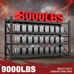 8000LBS Storage Shelves, 68" W Garage Shelving Heavy Duty Metal Adjustable Garage Shelves, Shelving Units Industrial Shelving for Warehouse, 68" W x 24" D x 63.4" H, Black
