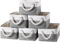 combocube 11.8 x 7.8 x 5.1 Inch Fabric Storage Bins for Shelves, Linen Storage Organizer Storage Basket with Ropes for Laundry, Home, Closet, Office, Clothes, Toys Organizer