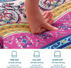 MAXYOYO Mattress Cover for Traditional Japanese Futon Mattress | Futon Floor Mats Cover with Zipper, Super Soft and Machine Washable, Boho Style, Twin
