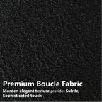 Boucle Dining Chairs Set of 6, Mid Century Modern Dining Room Chairs with Barrel Backrest, Upholstered Black Kitchen Chairs for Dining Room, Restaurant
