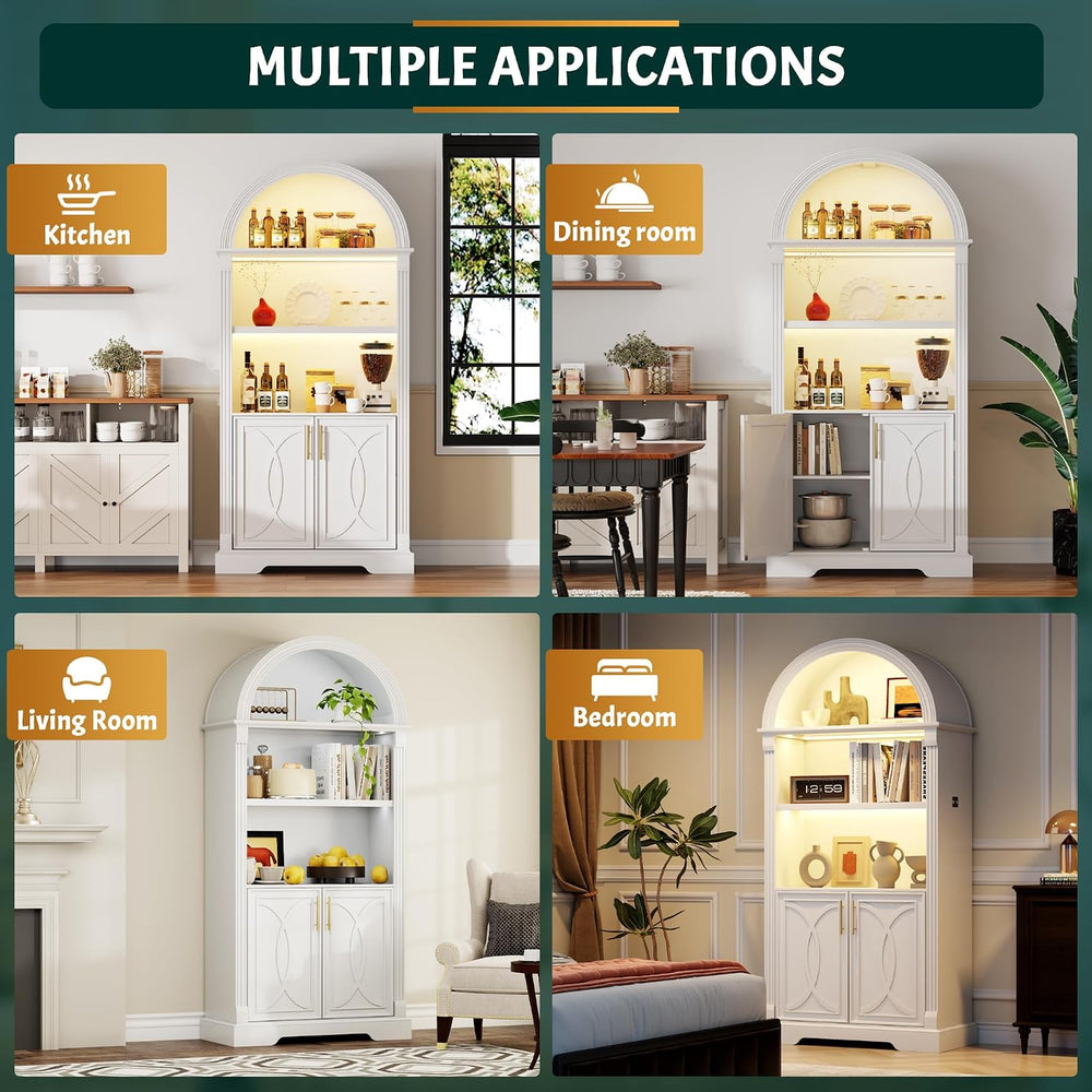 Vlsrka Kitchen Pantry Storage Cabinets with Adjustable Shelves, 71" Tall...