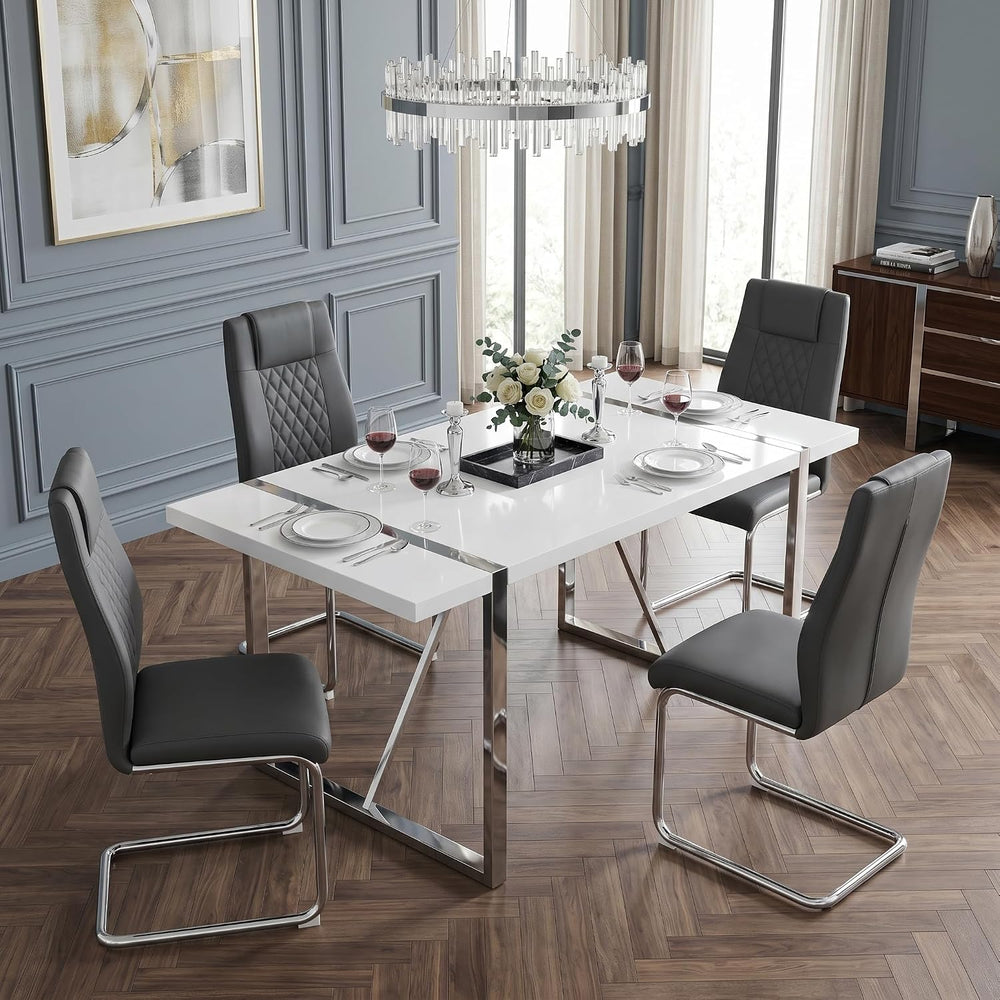 gopop Dining Table Set for 4, Kitchen Table Chairs Set of 4, 5-Piece