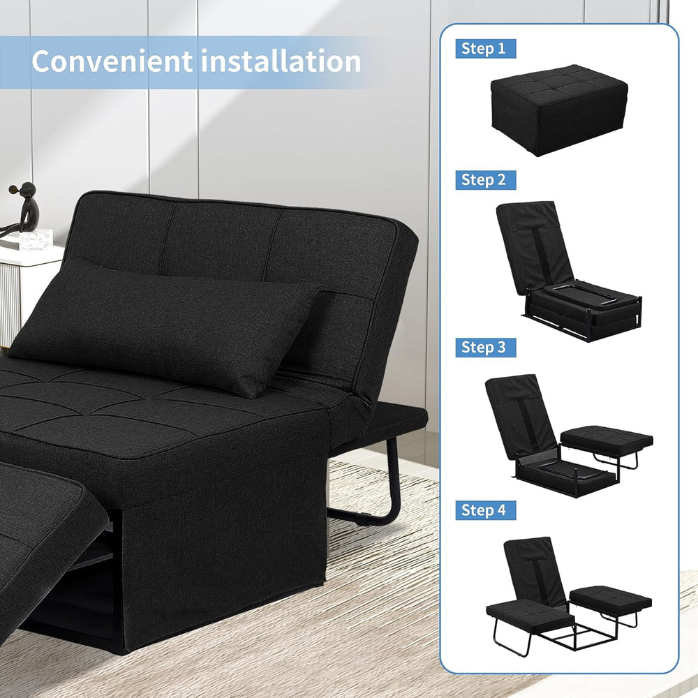 Ainfox Convertible Sofa Bed, 4 in 1 Multi-Function Folding Ottoman Bed with A...