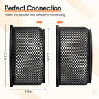 MaxGear Paper Clip Holder, Stackable PaperClip Organizer for Desk, 4 Pack Metal Mesh Paper Clip Holders with Non-Slip EVA Pad, Desk dispensers for Office Binder Box, Black