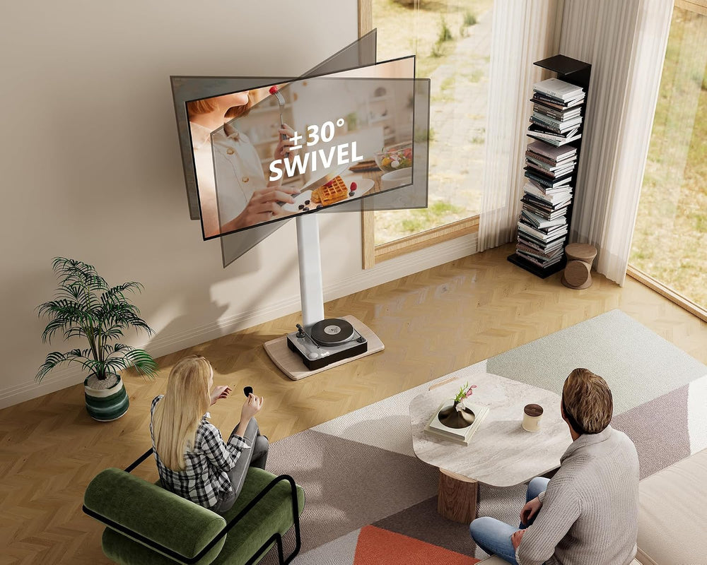 FITUEYES Swivel Floor TV Stand for 32 to 75 Inch TVs, Tall Universal TV Stand...