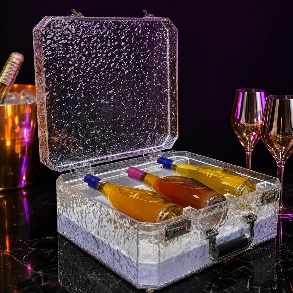 LED Wine Bottle Servicer Stand Champagne LED Display Box Rechargeable, Lumino...