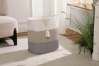Tall Laundry Basket With Handles,Woven Cotton Rope Big Laundry Hamper Sorters,Versatile Storage for Dirty Clothes,Baby Toys,and Blankets in Bathroom, Nursery,and Living Room (Gradient Brown, 50L)