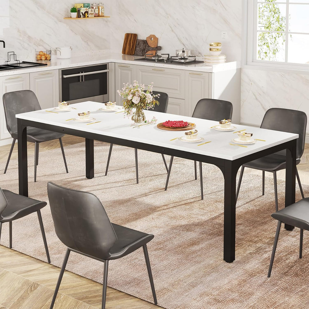 Tribesigns Dining Table for 6-8 People, 78-Inch Long Narrow Rectangular Dinne...