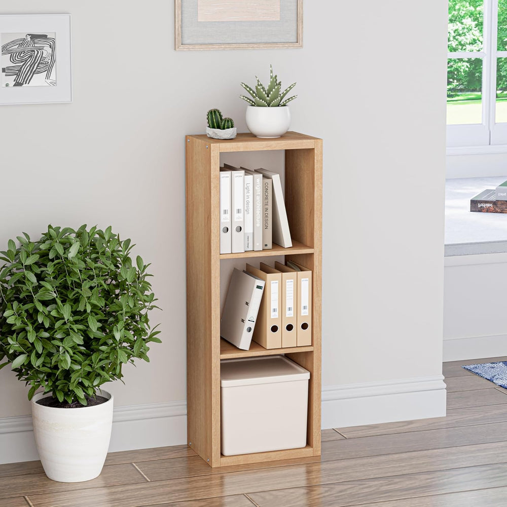 Cube Storage Organizer Bookcase, 3 Tier Decorative 11 inch Open Back Cubical ...