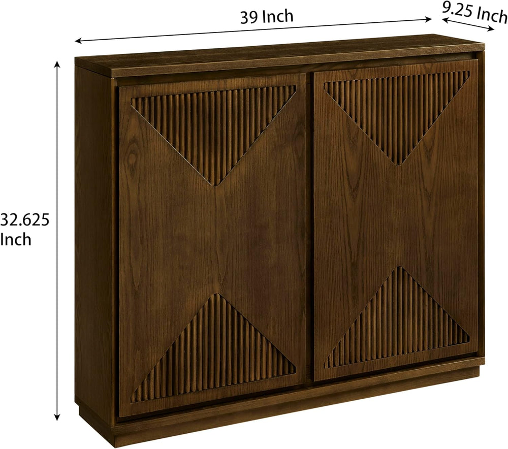 LKTART Mid Century Modern Sideboard Buffet Storage Cabinet with Doors and She...