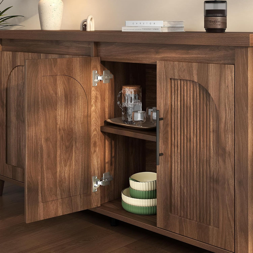 knoworld Modern Buffet Cabinet with Storage, 63" Fluted Sideboard Cabine...