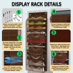 Kotkn Over The Door Shoe Organizer with 12 Large Breathable Pockets - Durable Hanging Storage for the Entire Family's Shoes (Espresso)