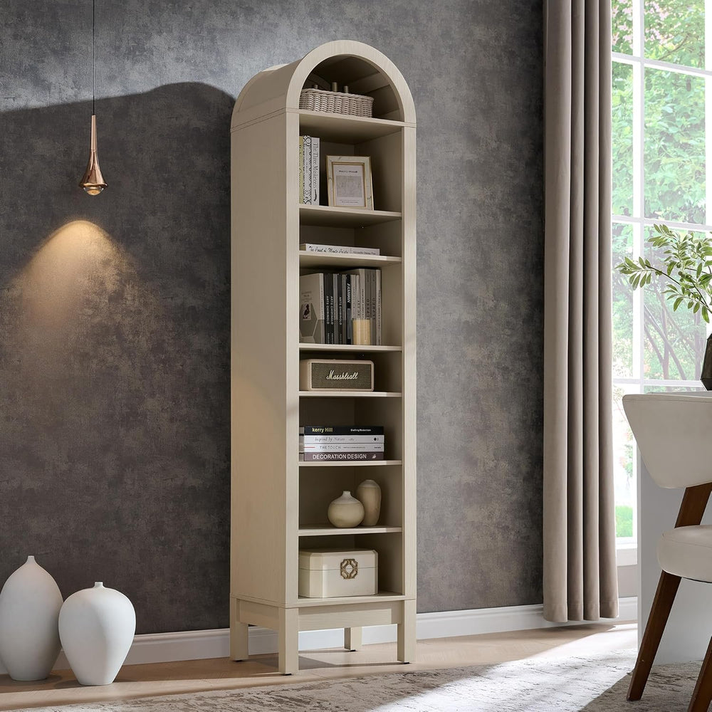 IFBUY 71" Tall Arched Bathroom Storage Cabinet, 8-Tier Modern Farmhouse ...