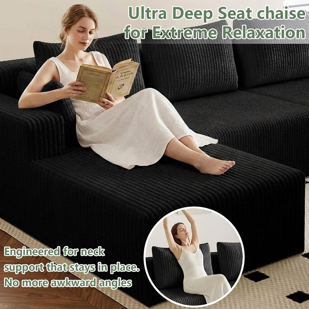 142"U Shape Sectional Couch,Oversized Couches for Living Room | Modern C...