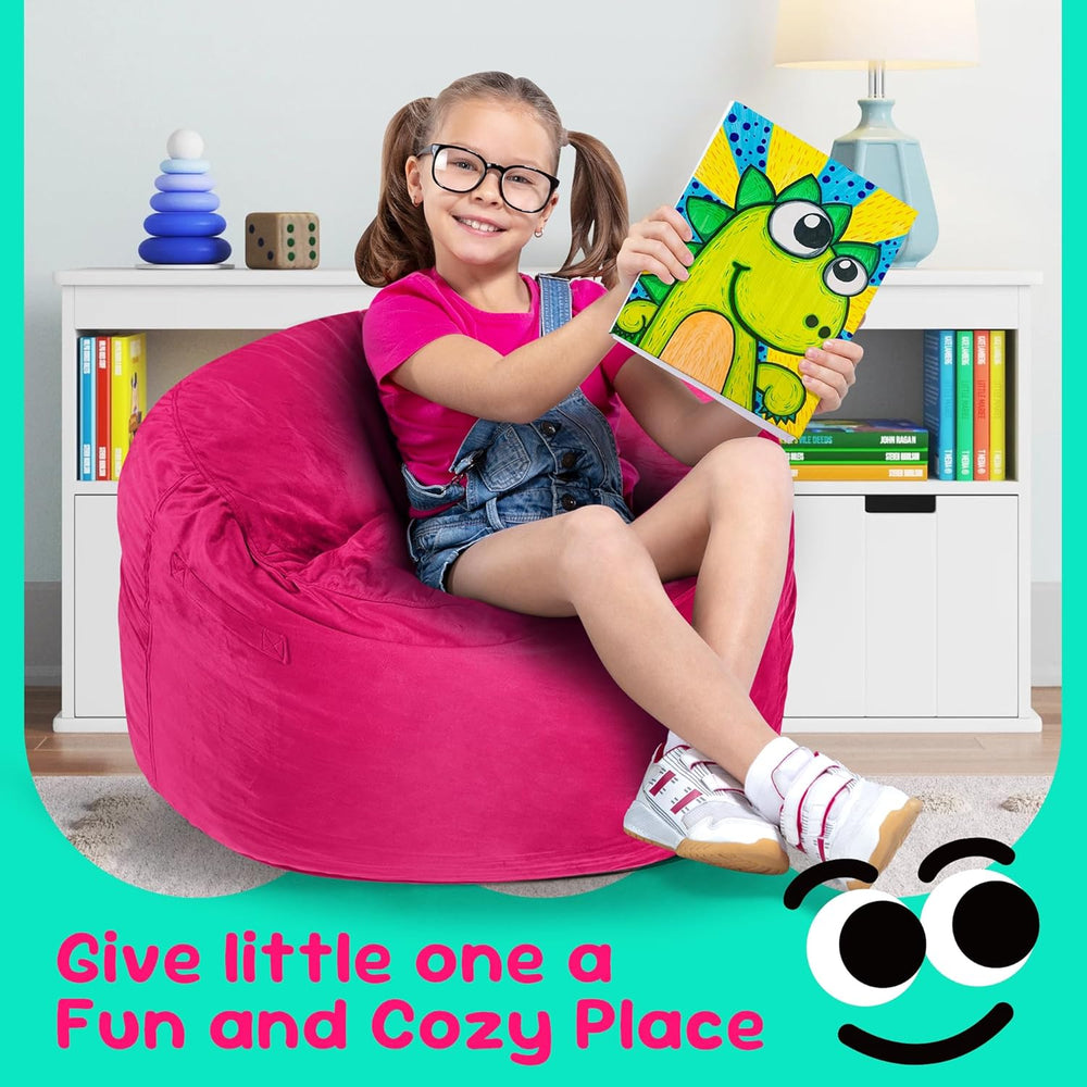 Hobestluk Bean Bag Chairs 2.5FT Bean Bag Chair with Memory Foam Filled & ...