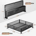 Under Bed Storage Containers with Wheels - Shoe Storage Organizer Drawer, Tool-free Assembly Metal Underbed Storage for Bedroom Clothes, Shoes, Blankets - 4Pack