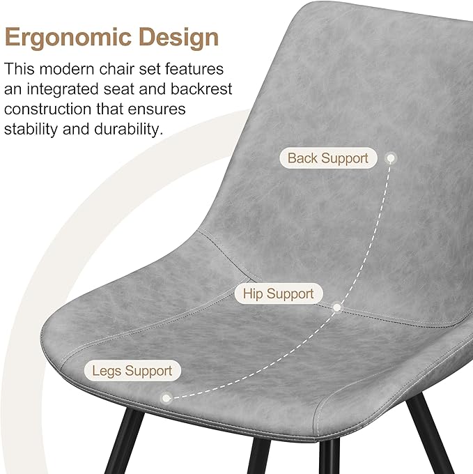 Yaheetech Dining Chairs Set of 2 Modern Upholstered Dining Room Chairs with F...