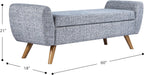 HomePop 60" Modern Storage Bench with Wood Legs - Blue Gray Woven Fabric