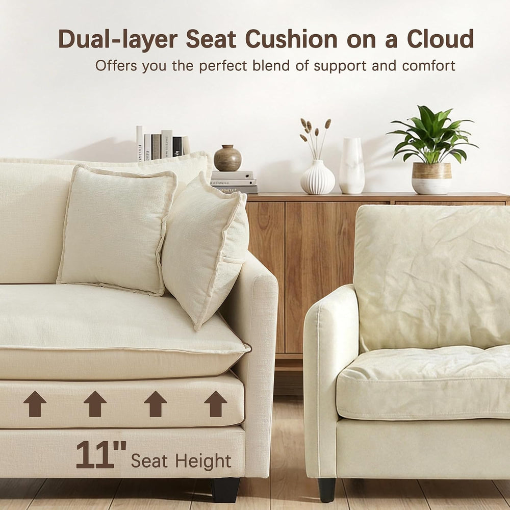 Oversized Loveseat Sofa, 70" Sectional Cloud Couch, 2 Seat Modern Comfy ...