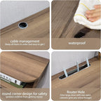 Pmnianhua Floating TV Shelf, 47'' Wall Mounted TV Stand Floating TV Console Media Entertainment Under TV Shelf for Bedroom Livingroom (Walnut)