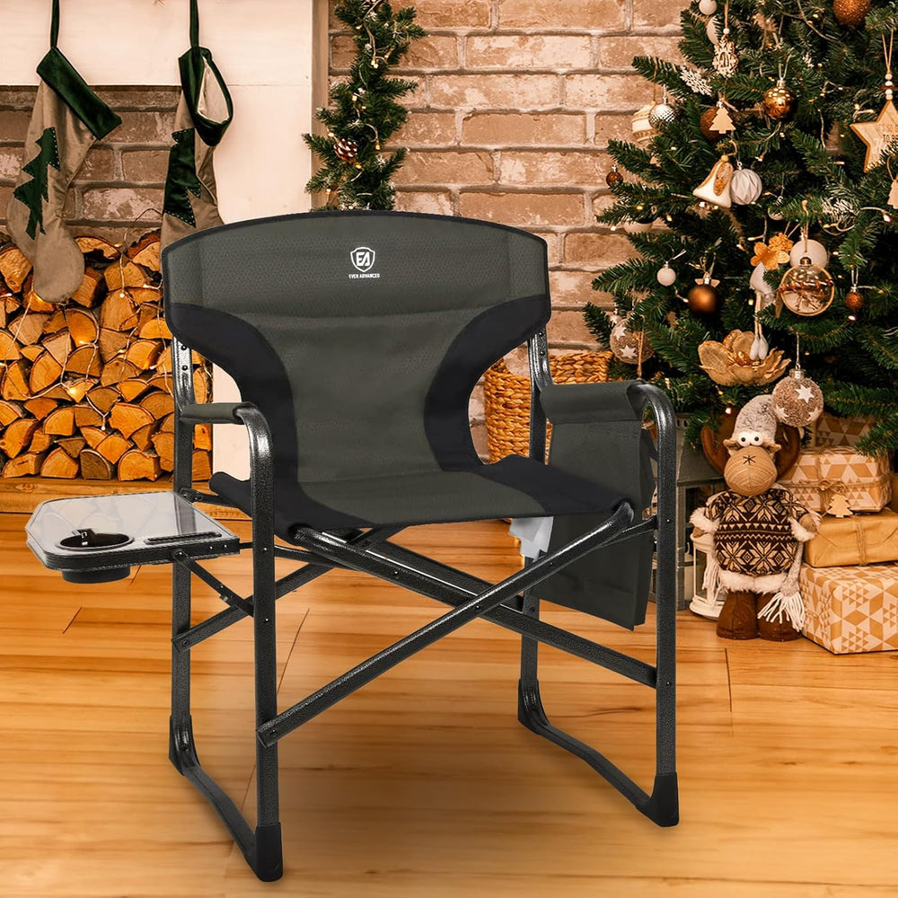 EVER ADVANCED Lightweight Aluminum Director Camping Chair, 350 lb Capacity | ...