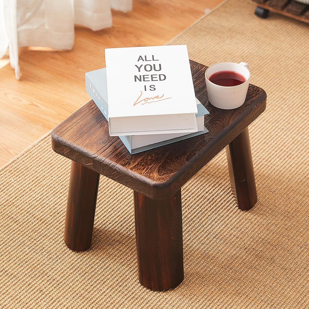 Solid Wood Step Stool for Adults, Sturdy Foot Stool Kitchen Bathroom