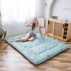 MAXYOYO Japanese Floor Mattress Futon Mattress, 4" Thicken Tatami Mat Sleeping Pad Foldable Roll Up Mat Boys Girls Dormitory Pad Kids Floor Lounger Pillow Bed, Charcoal Grey, Queen Size